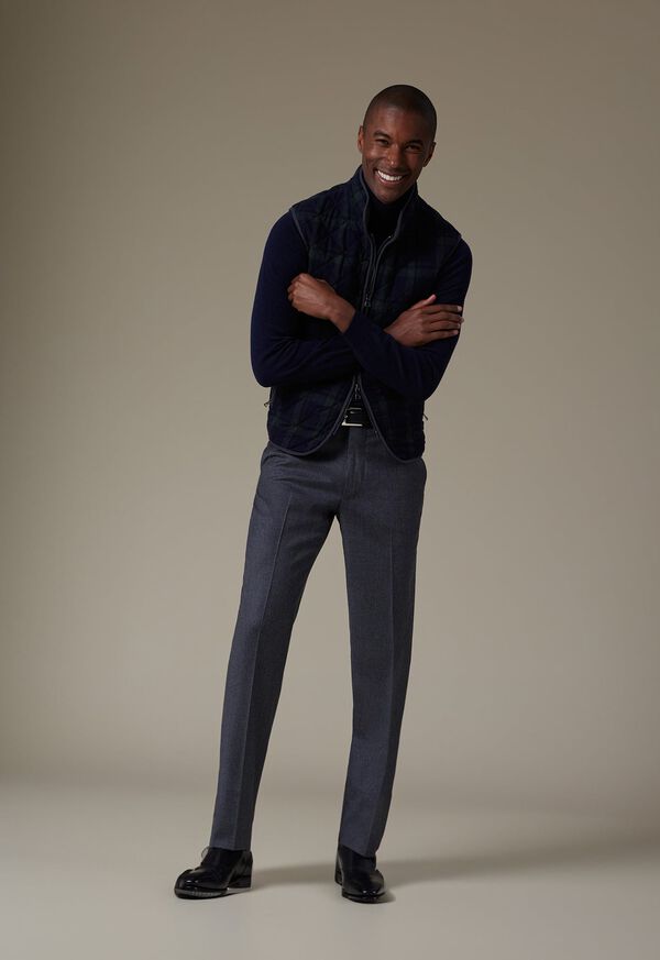 Paul Stuart Quilted Wool Plaid Navy / Green | NZ_PAUL84724