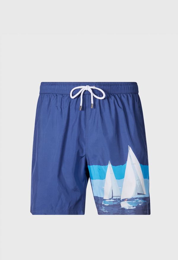 Paul Stuart Sailboat Swim Trunk Navy | NZ_PAUL83758