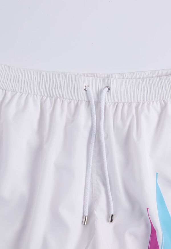 Paul Stuart Sailboat Swim Trunk White / Multicolor | NZ_PAUL84775