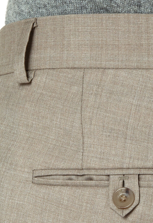 Paul Stuart Sand Super 130s Plain Front Brown | NZ_PAUL30357