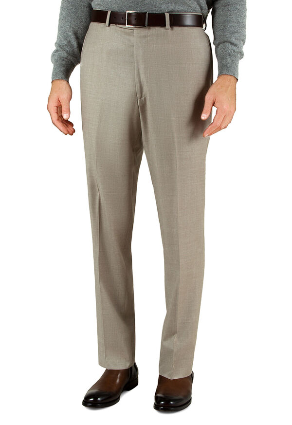 Paul Stuart Sand Super 130s Plain Front Brown | NZ_PAUL30357