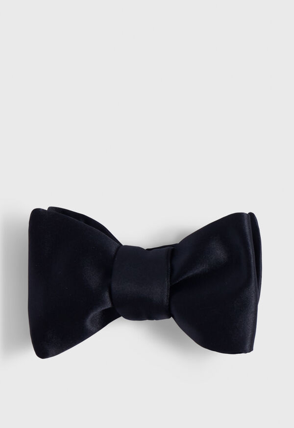 Paul Stuart Satin Blunt Edge Bow Black | NZ_PAUL64131