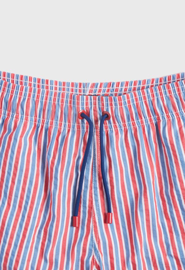 Paul Stuart Seersucker Swim Trunk Red / Blue | NZ_PAUL76056