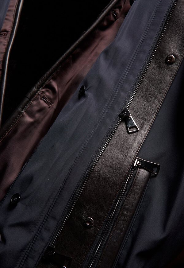 Paul Stuart Shearling Rain Jacket Navy | NZ_PAUL15017