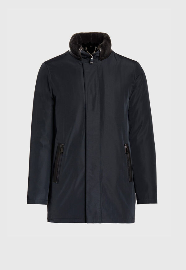 Paul Stuart Shearling Rain Jacket Navy | NZ_PAUL15017
