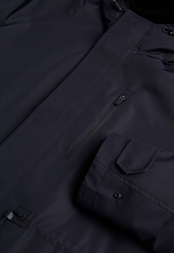 Paul Stuart Sheepskin Lined Nylon Jacket Navy | NZ_PAUL79428