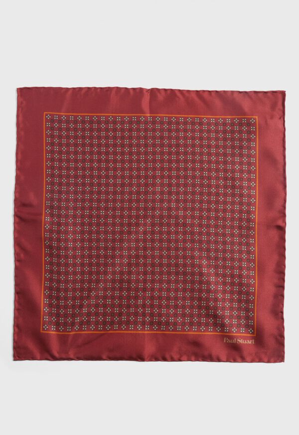Paul Stuart Silk Floral Medallion Red | NZ_PAUL82304