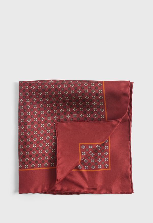 Paul Stuart Silk Floral Medallion Red | NZ_PAUL82304