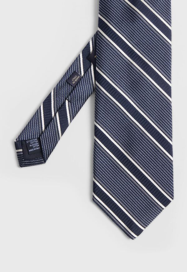 Paul Stuart Silk Jacquard Macclesfield Stripe Black | NZ_PAUL12605