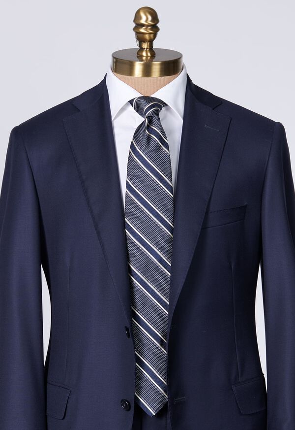 Paul Stuart Silk Jacquard Macclesfield Stripe Blue | NZ_PAUL94917