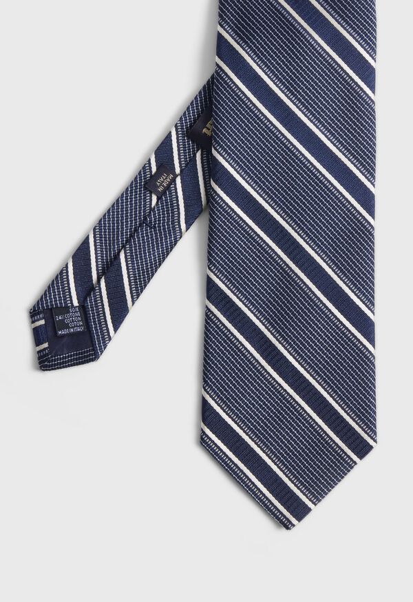 Paul Stuart Silk Jacquard Macclesfield Stripe Blue | NZ_PAUL94917