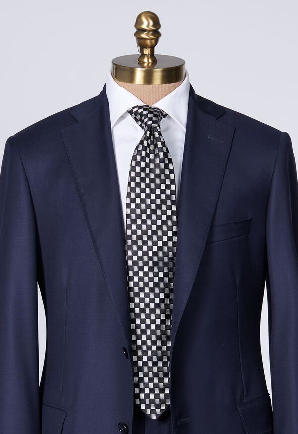 Paul Stuart Silk Jacquard Parquet Navy | NZ_PAUL90377