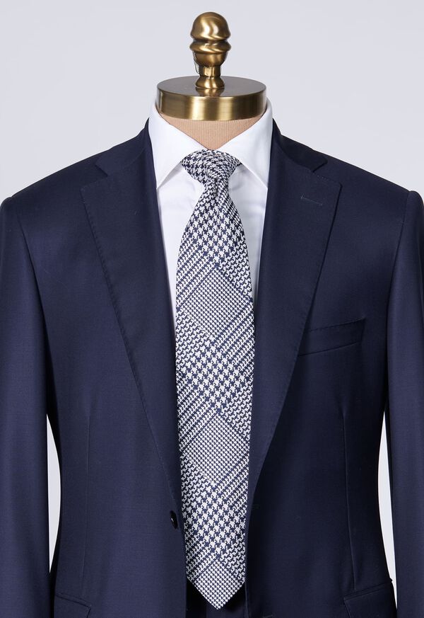 Paul Stuart Silk Jacquard Plaid Blue | NZ_PAUL66788