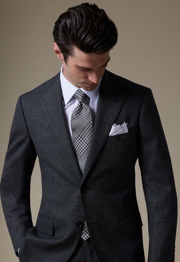 Paul Stuart Silk Jacquard Plaid Silver | NZ_PAUL34048