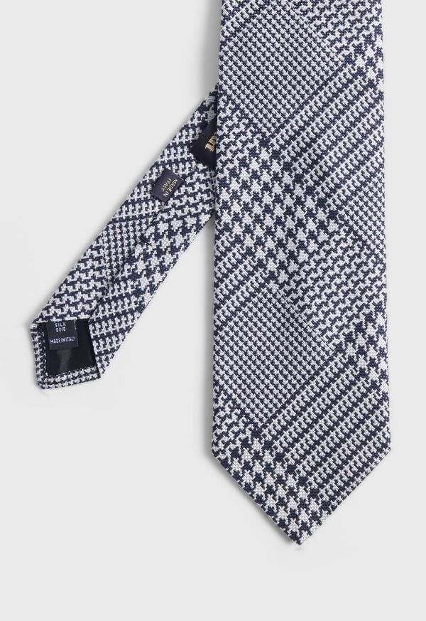 Paul Stuart Silk Jacquard Plaid Silver | NZ_PAUL34048