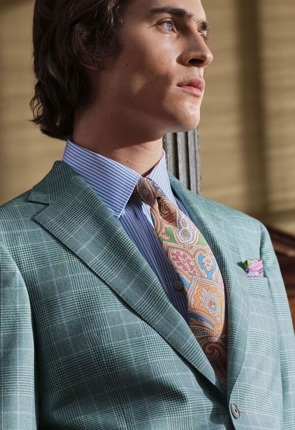 Paul Stuart Silk Paisley Mint | NZ_PAUL69499