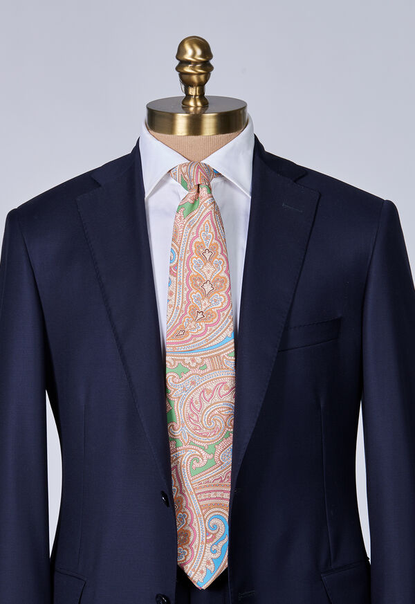 Paul Stuart Silk Paisley Mint | NZ_PAUL69499
