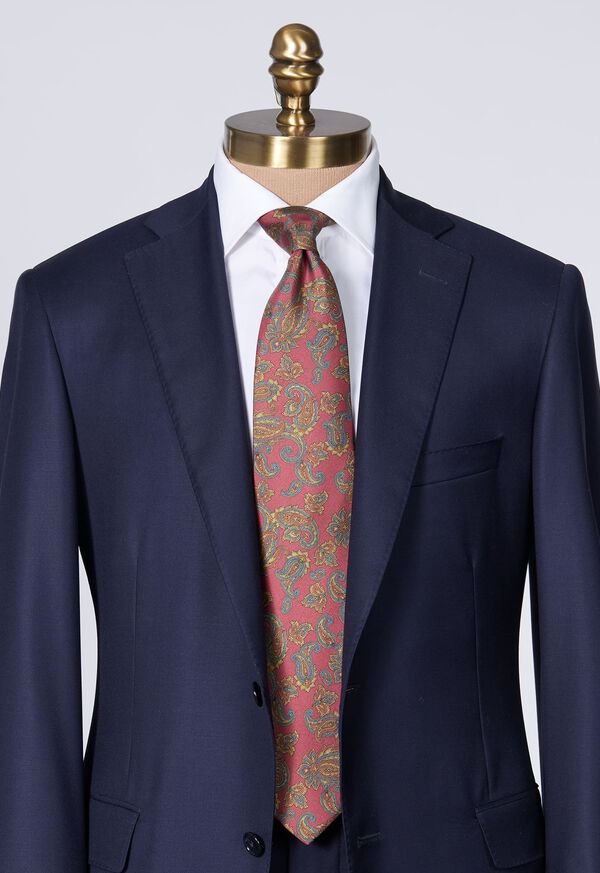 Paul Stuart Silk Paisley Print Burgundy | NZ_PAUL59141