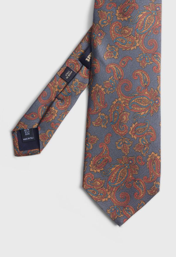 Paul Stuart Silk Paisley Print Navy | NZ_PAUL33537
