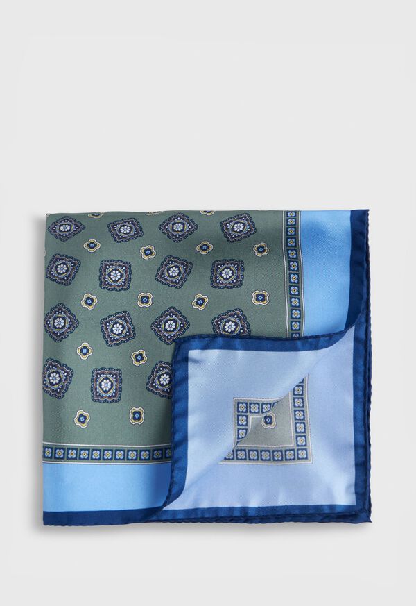 Paul Stuart Silk Tossed Medallion Olive | NZ_PAUL11152