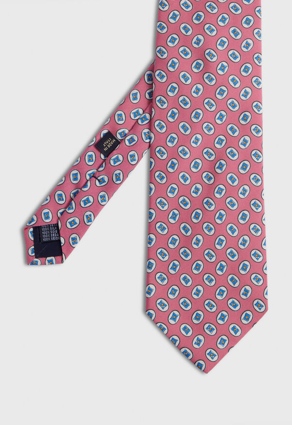 Paul Stuart Silk Tossed Oval Print Pink | NZ_PAUL38883