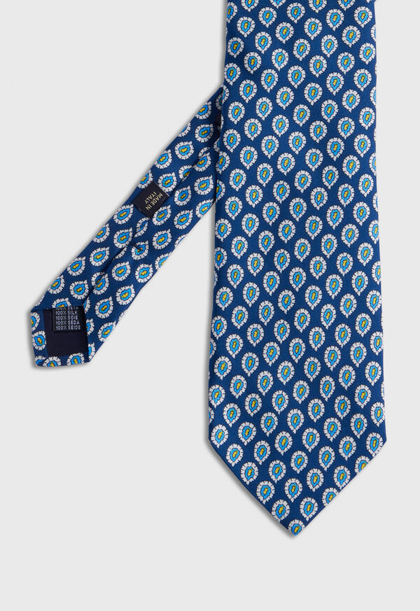 Paul Stuart Silk Twill Allover Pine Navy | NZ_PAUL42126