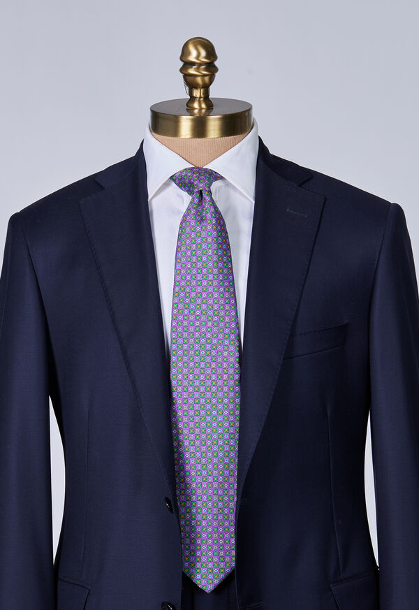 Paul Stuart Silk Twill Floral Medallion Purple | NZ_PAUL28013