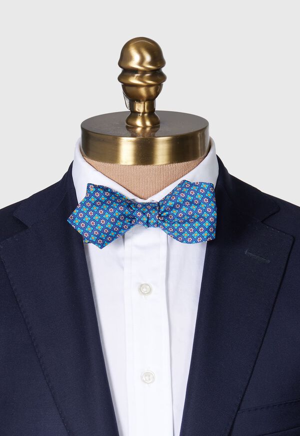 Paul Stuart Silk Twill Micro Floral Bow Blue | NZ_PAUL63247