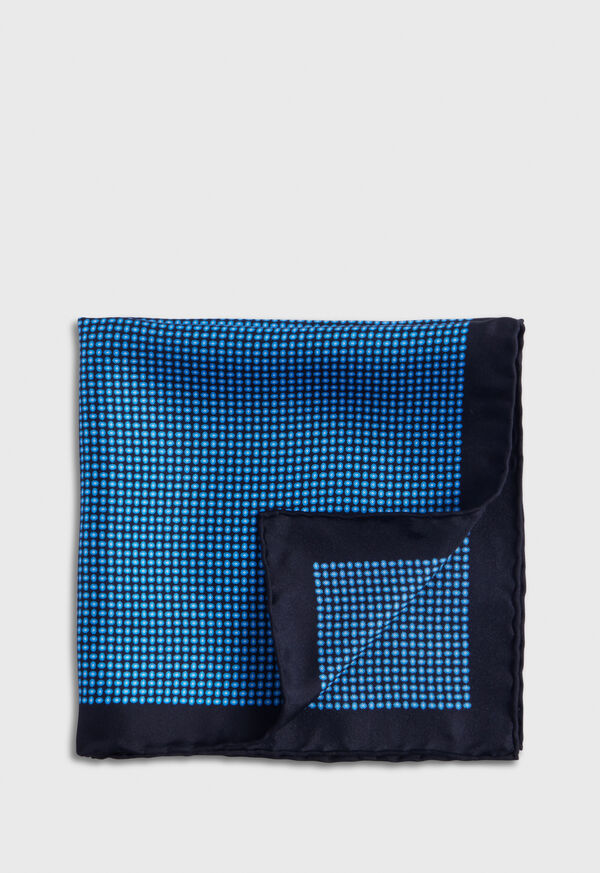 Paul Stuart Silk Twill Micro Medallion Blue | NZ_PAUL37619