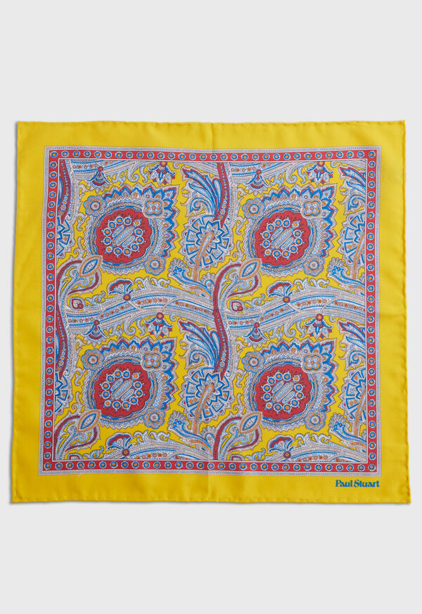 Paul Stuart Silk Twill Paisley Yellow | NZ_PAUL23296