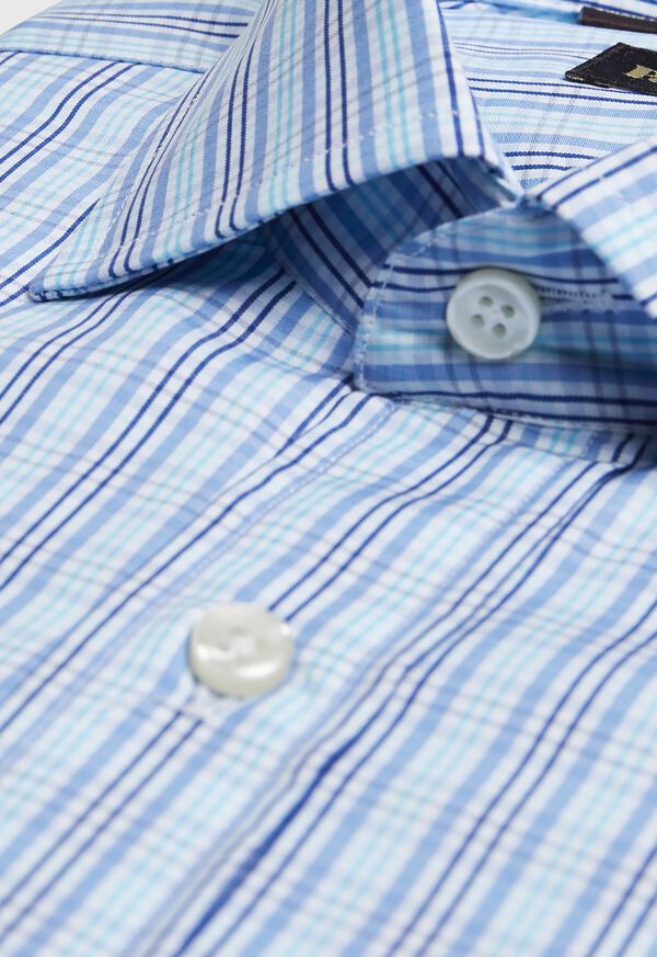 Paul Stuart Slim Fit Plaid Blue / Turquoise / Navy | NZ_PAUL86202