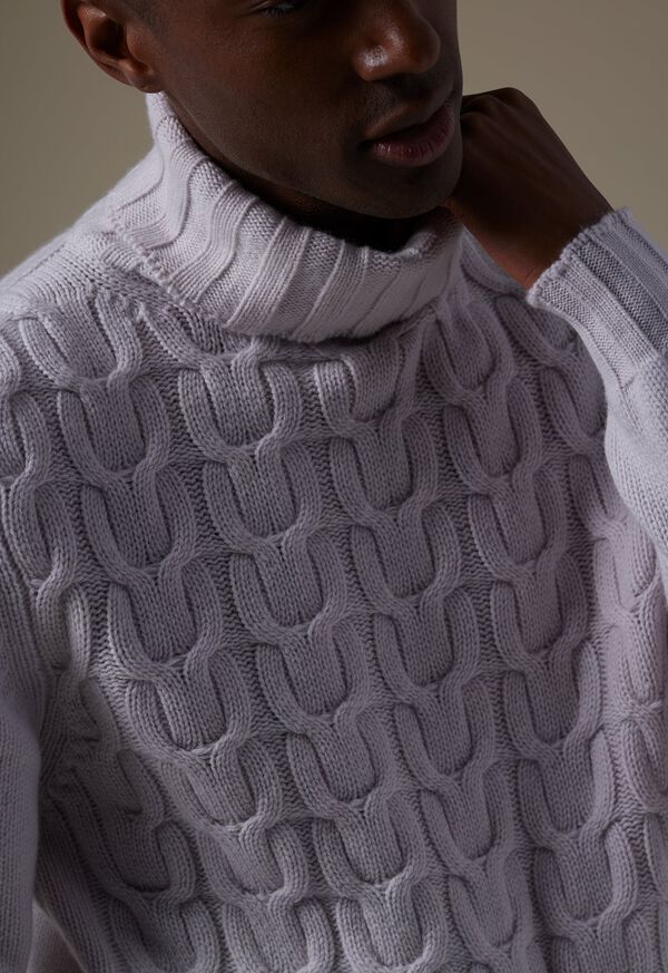 Paul Stuart Soft Cashmere Links Turtleneck White | NZ_PAUL88124