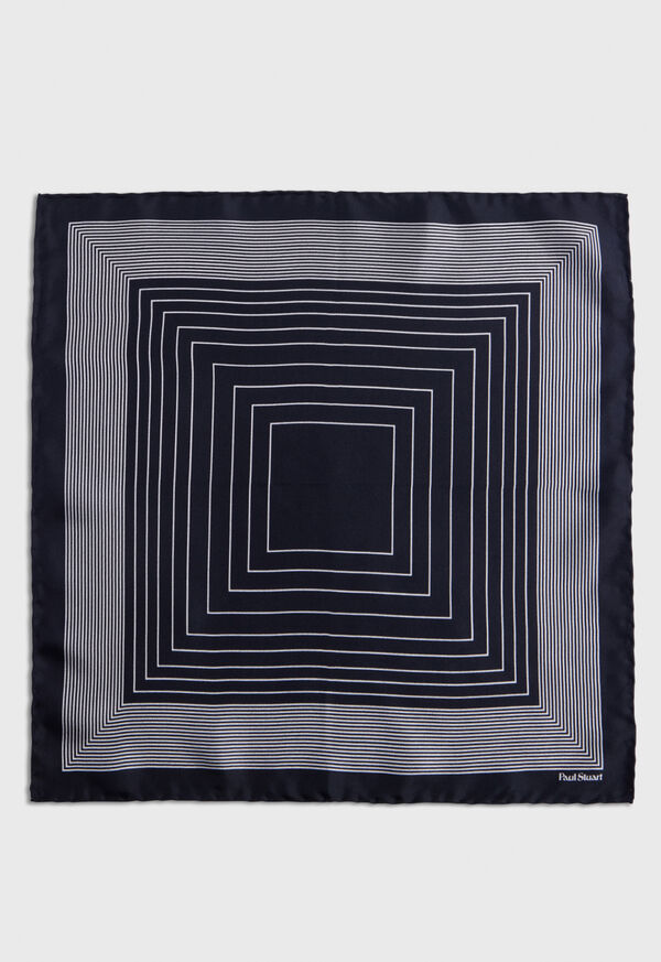 Paul Stuart Square Pattern Silk Black | NZ_PAUL59055