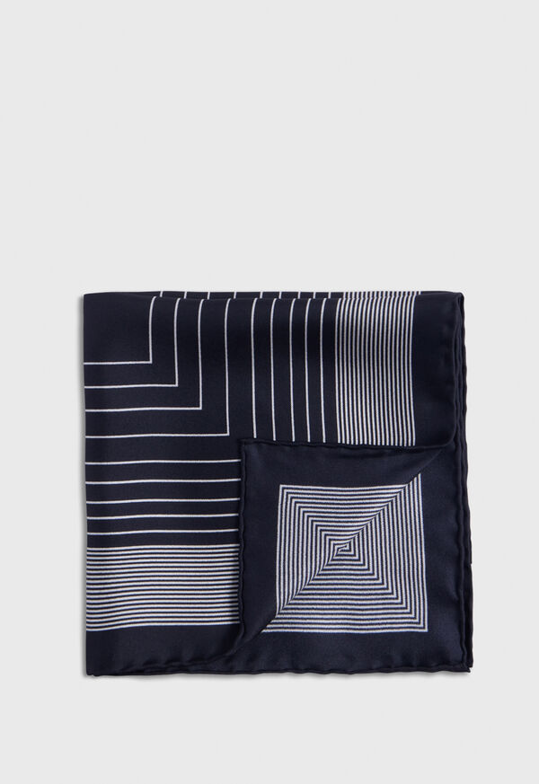 Paul Stuart Square Pattern Silk Black | NZ_PAUL59055