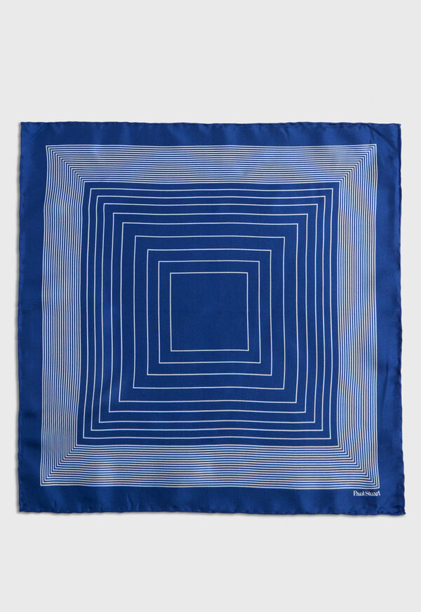 Paul Stuart Square Pattern Silk Blue | NZ_PAUL79922