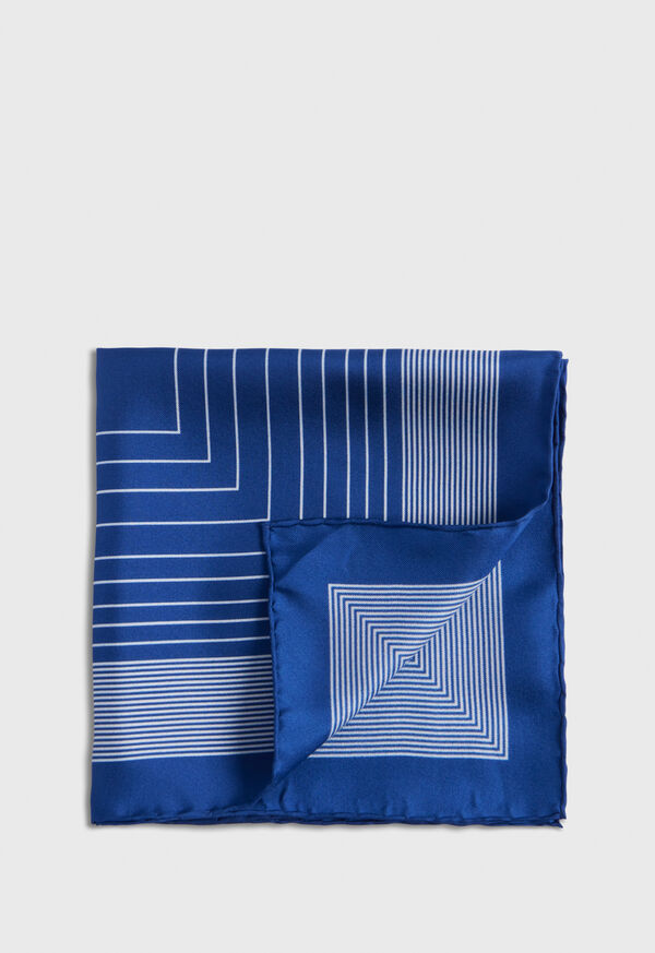 Paul Stuart Square Pattern Silk Blue | NZ_PAUL79922