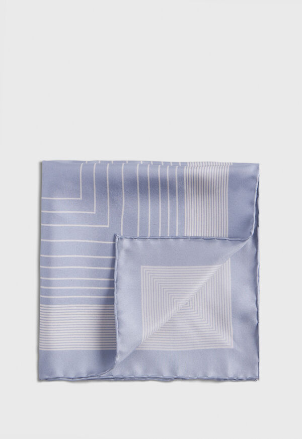 Paul Stuart Square Pattern Silk Silver | NZ_PAUL58756
