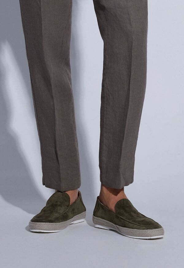 Paul Stuart St. Croix Suede Espadrille Green | NZ_PAUL17602