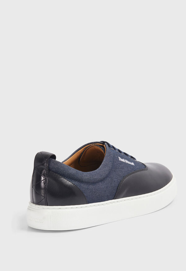 Paul Stuart Star Leather and Denim Navy / Black | NZ_PAUL82061
