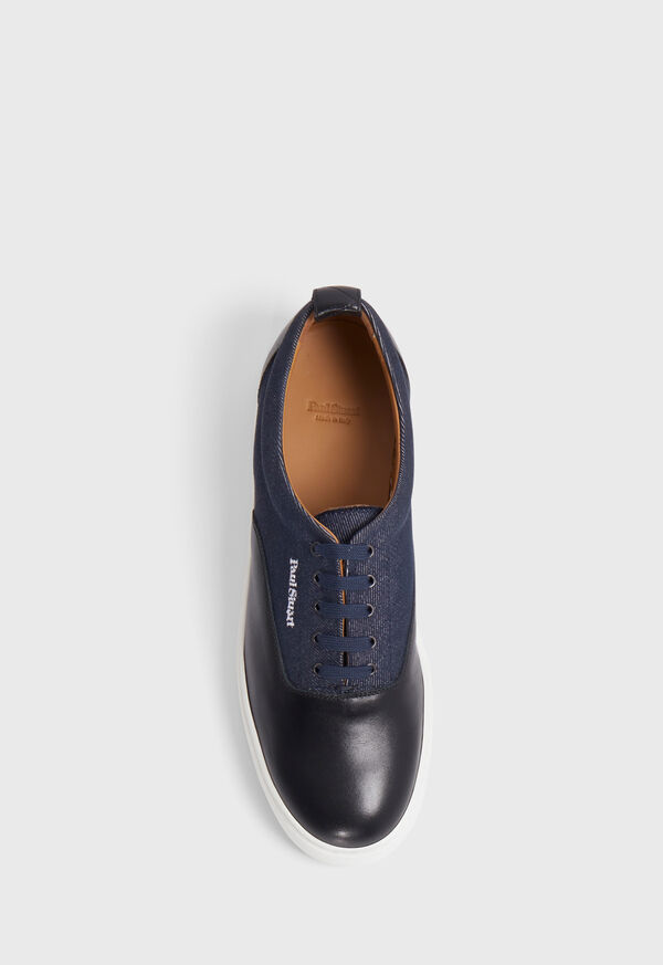 Paul Stuart Star Leather and Denim Navy / Black | NZ_PAUL82061