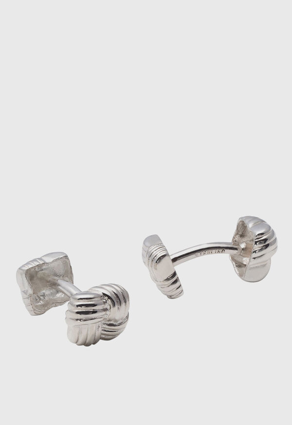 Paul Stuart Sterling Silver Square Basketweave Cufflinks Silver | NZ_PAUL88048
