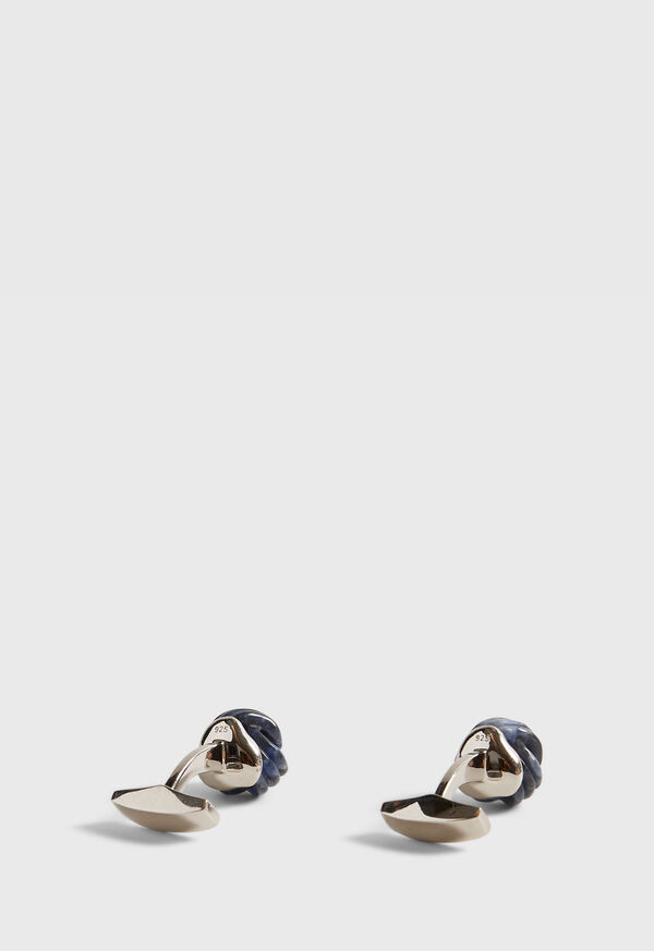 Paul Stuart Sterling Silver with Sodalite Carved Knot Cufflinks Blue | NZ_PAUL39396
