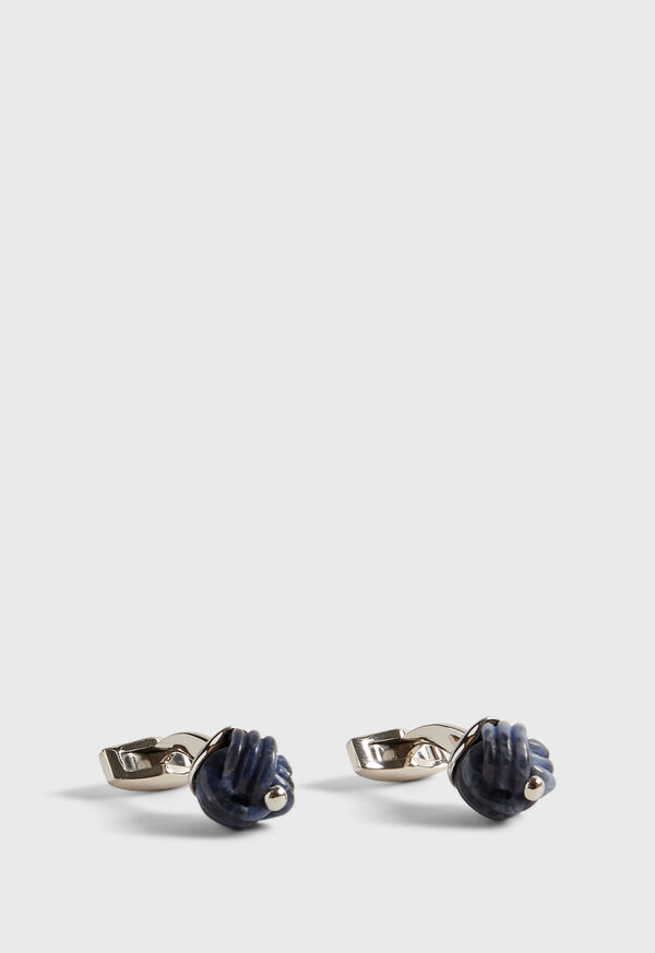 Paul Stuart Sterling Silver with Sodalite Carved Knot Cufflinks Blue | NZ_PAUL39396