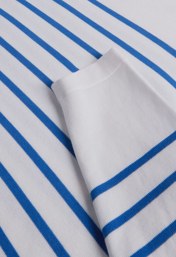 Paul Stuart Striped Crewneck White / Blue | NZ_PAUL24476