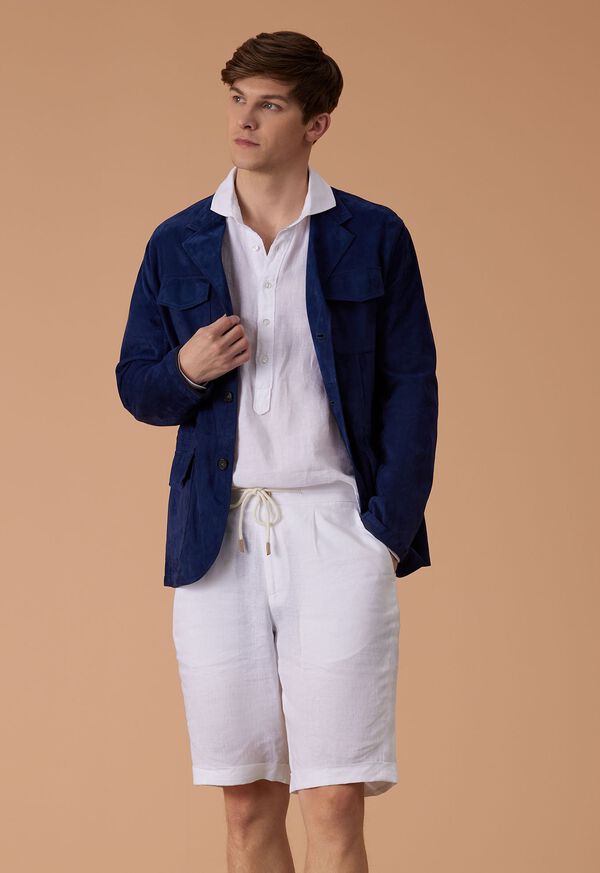 Paul Stuart Suede Field Jacket Navy | NZ_PAUL35997