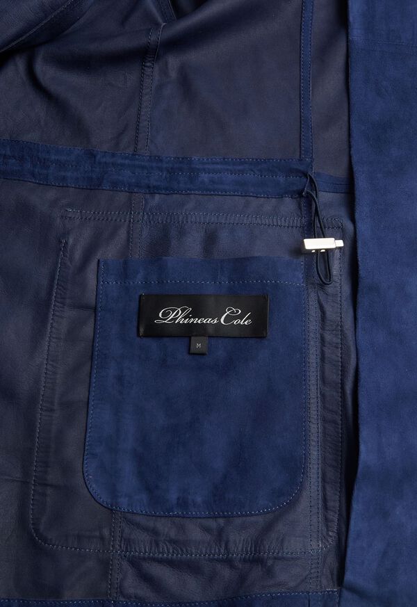 Paul Stuart Suede Field Jacket Navy | NZ_PAUL35997