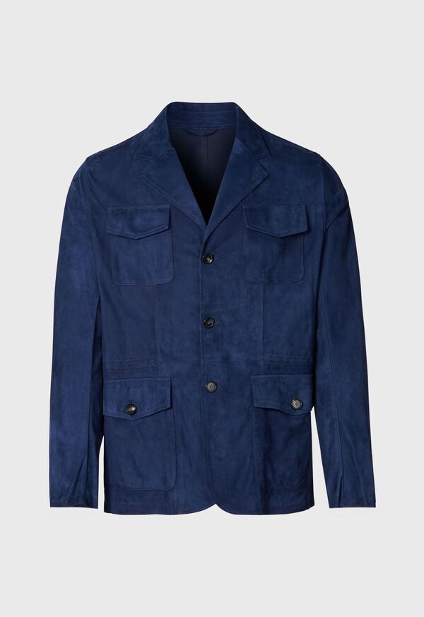 Paul Stuart Suede Field Jacket Navy | NZ_PAUL35997