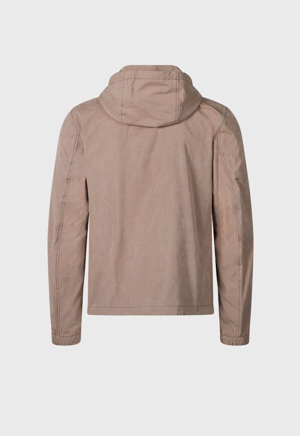 Paul Stuart Suede Front Hooded Jacket Khaki | NZ_PAUL23644