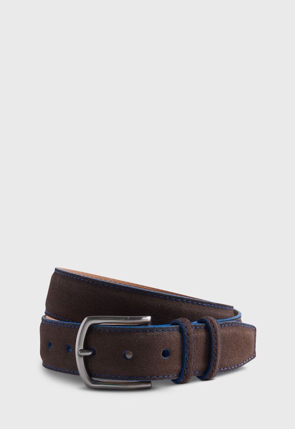 Paul Stuart Suede with Contrast Stitching Dark Brown | NZ_PAUL91958