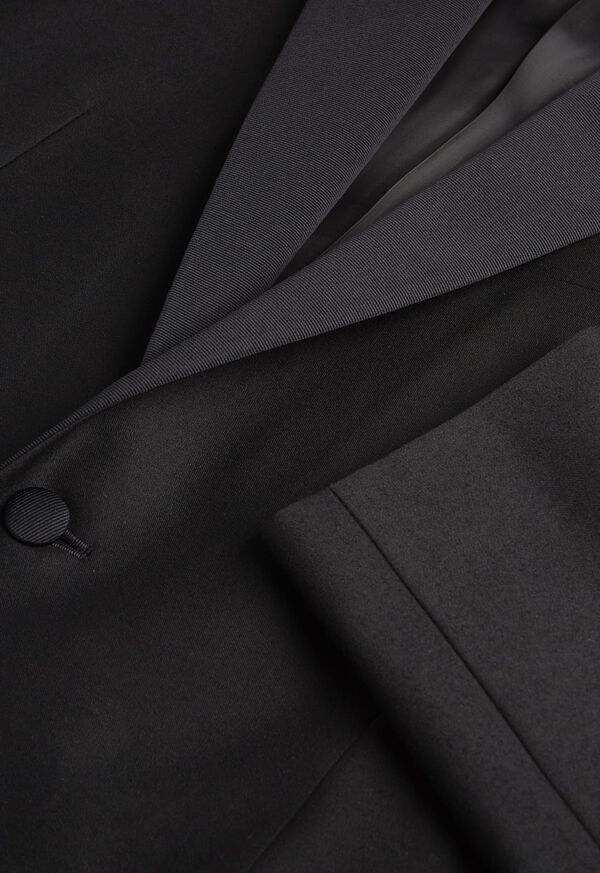 Paul Stuart Super 120s Wool Paul Tuxedo Black | NZ_PAUL11979